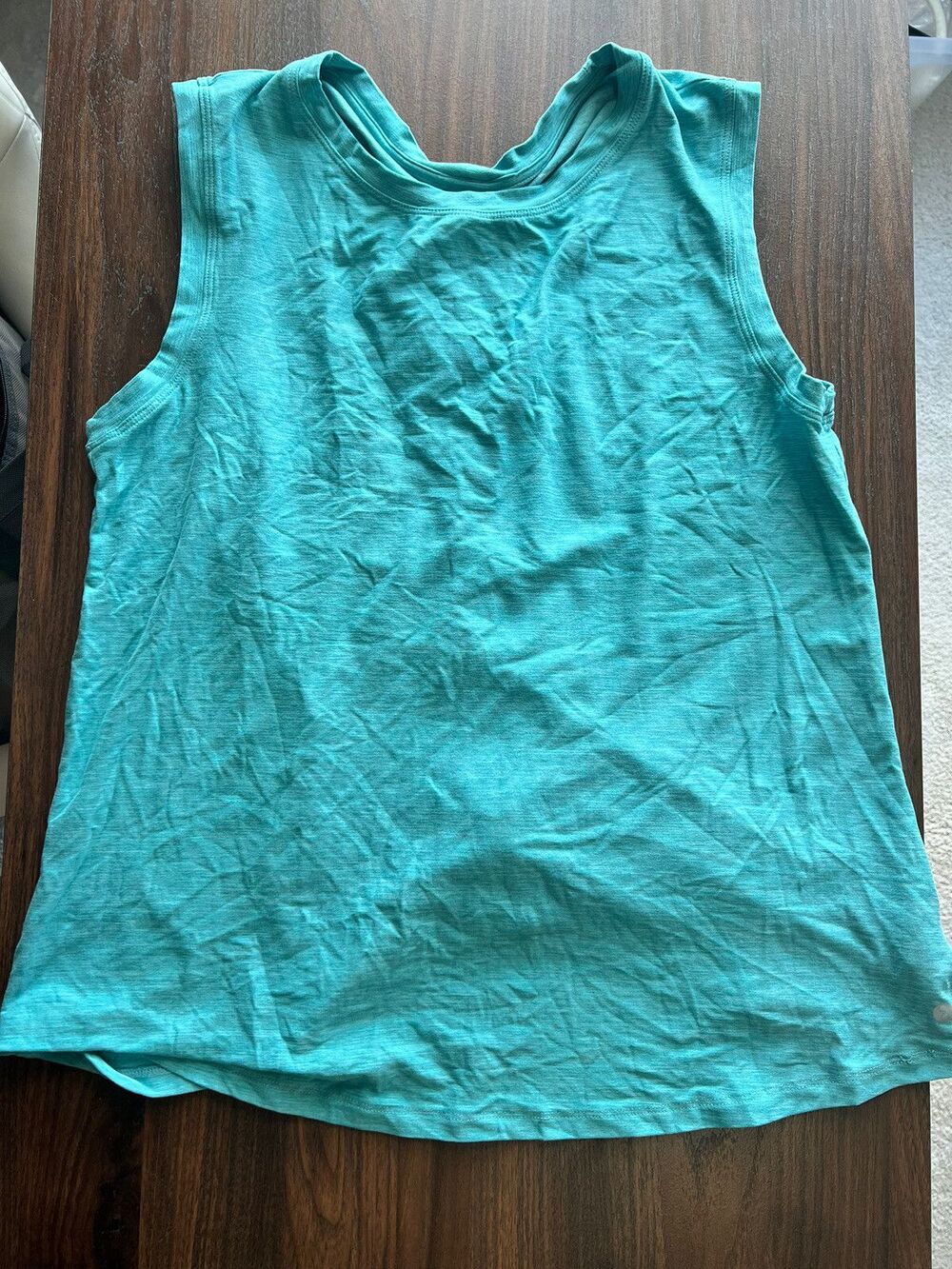 Layer8 Green Athletic Tank With Ruched Back - Large